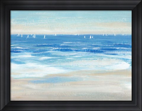 Framed Low Cerulean Tide II Print
