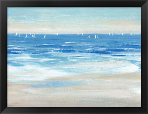 Framed Low Cerulean Tide II Print