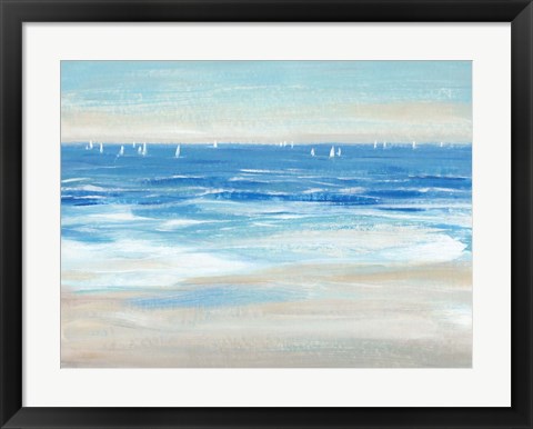 Framed Low Cerulean Tide II Print