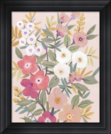 Framed Pretty Pink Floral I Print