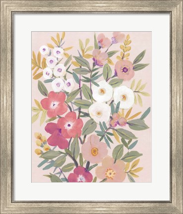 Framed Pretty Pink Floral I Print