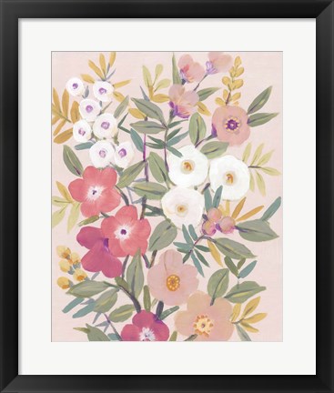 Framed Pretty Pink Floral I Print