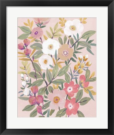 Framed Pretty Pink Floral II Print