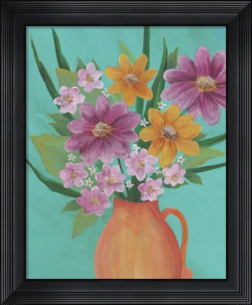 Framed Jubilant Floral I Print