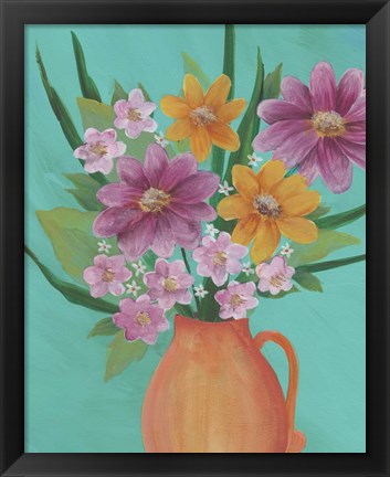 Framed Jubilant Floral I Print