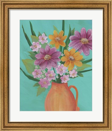 Framed Jubilant Floral I Print