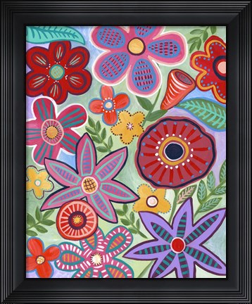 Framed Colorful Flores II Print