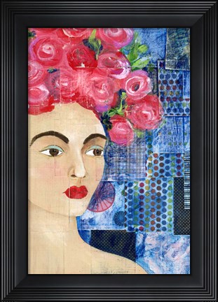 Framed Flowers in her Hair I Print