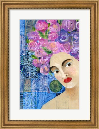 Framed Flowers in her Hair II Print
