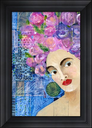 Framed Flowers in her Hair II Print
