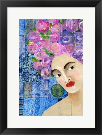 Framed Flowers in her Hair II Print