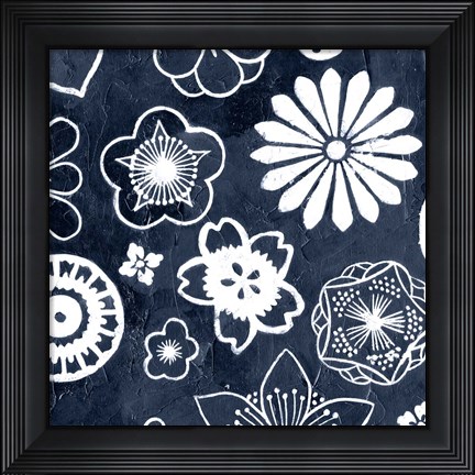 Framed Navy Cascade II Print
