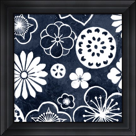 Framed Navy Cascade III Print