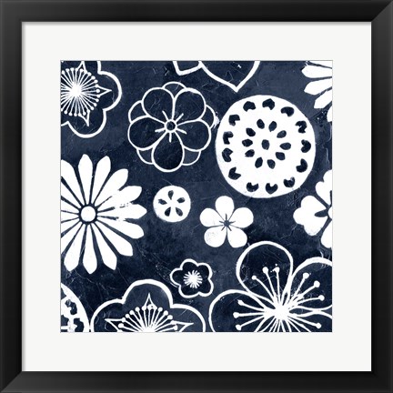 Framed Navy Cascade III Print