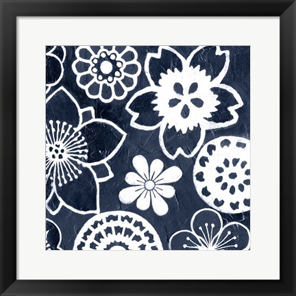 Framed Navy Cascade IV Print