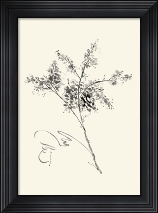 Framed Ink Wash Floral VII - Forsythia Print