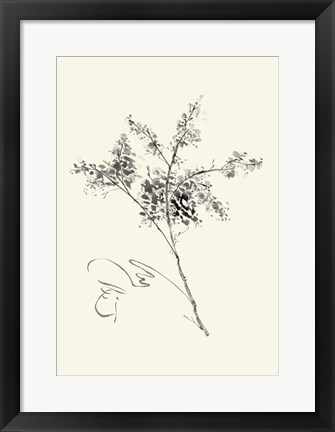 Framed Ink Wash Floral VII - Forsythia Print