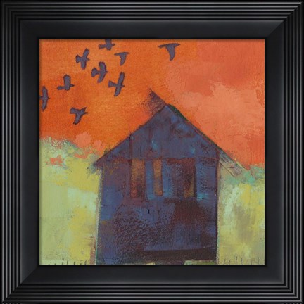 Framed Bird Barn II Print