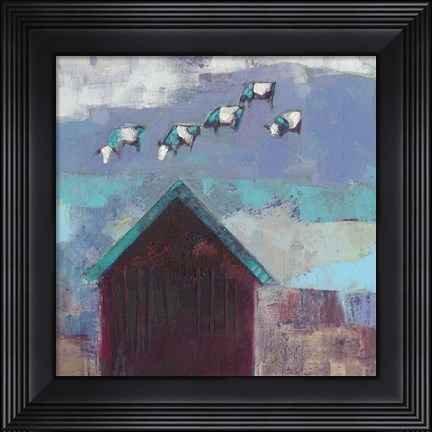 Framed Cow Cloud Barn Print