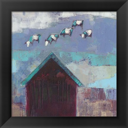 Framed Cow Cloud Barn Print