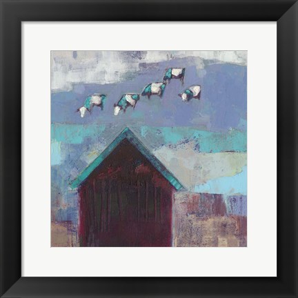 Framed Cow Cloud Barn Print