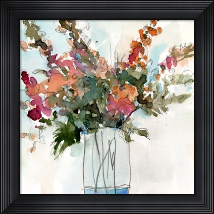 Framed Water Garden Still Life I Print