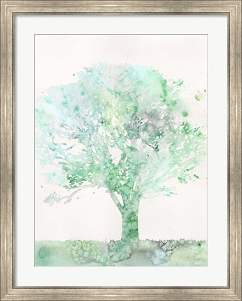 Framed Aquamarine Tree II Print