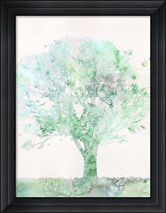 Framed Aquamarine Tree II Print