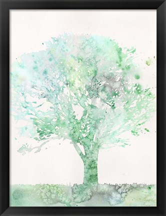 Framed Aquamarine Tree II Print