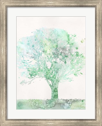 Framed Aquamarine Tree II Print