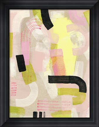 Framed Neon Marks I Print