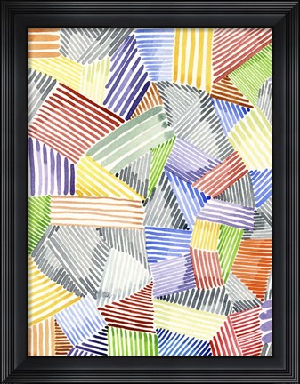 Framed Crosshatch Quilt I Print