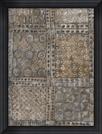 Framed Aged Adinkra Cloth II Print