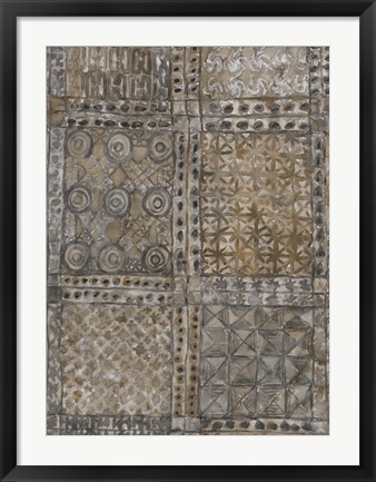 Framed Aged Adinkra Cloth II Print