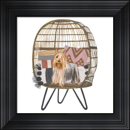 Framed Pom Pom Pup I Print