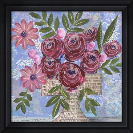 Framed Rosa Bouquet I Print