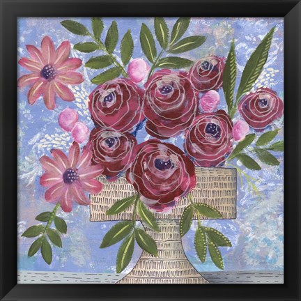 Framed Rosa Bouquet I Print