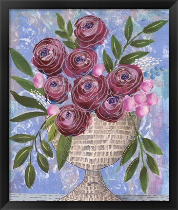 Framed Rosa Bouquet II Print