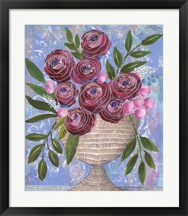 Framed Rosa Bouquet II Print