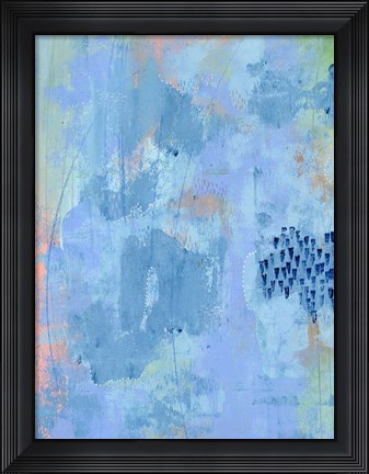 Framed Colored Bleu I Print