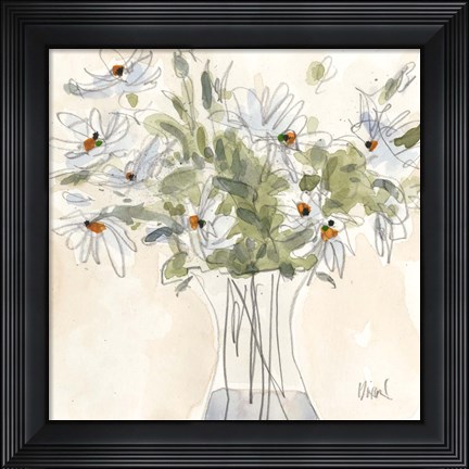 Framed Daisy Just Because II Print