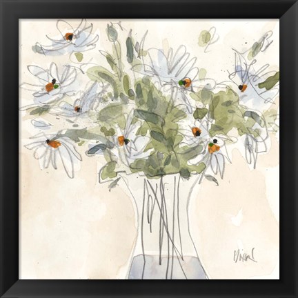 Framed Daisy Just Because II Print