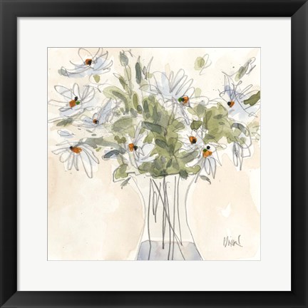 Framed Daisy Just Because II Print