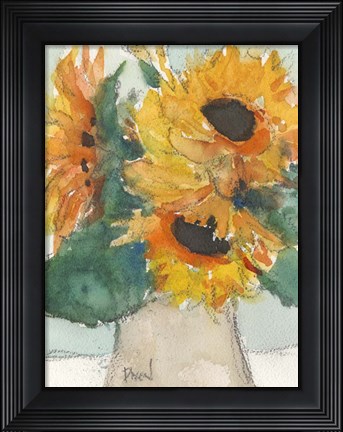 Framed Rustic Sunflowers I Print