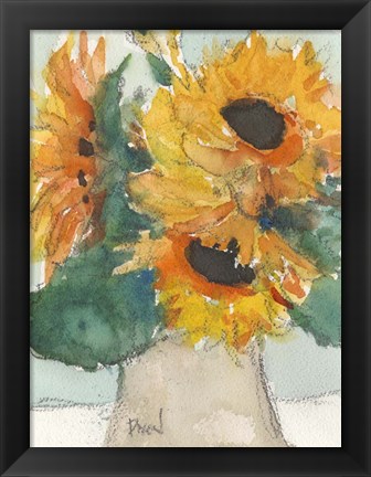 Framed Rustic Sunflowers I Print