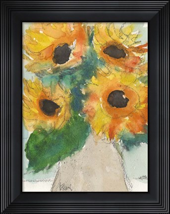Framed Rustic Sunflowers II Print