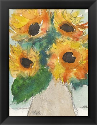 Framed Rustic Sunflowers II Print