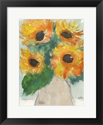 Framed Rustic Sunflowers II Print