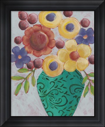 Framed Sunny Floral I Print