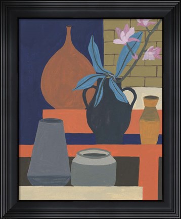 Framed Vases on a Shelf I Print